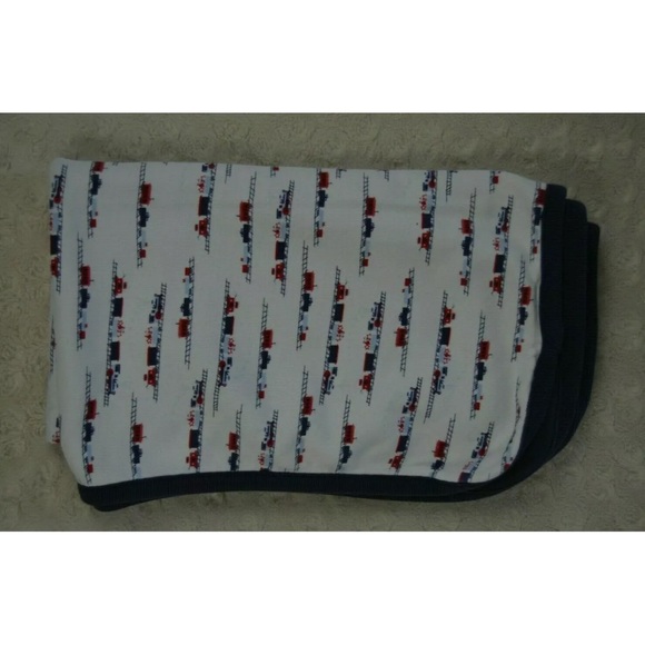 Red White Blue Train Baby Blanket Locomotive Steam Engine Hauling Stars Lovey